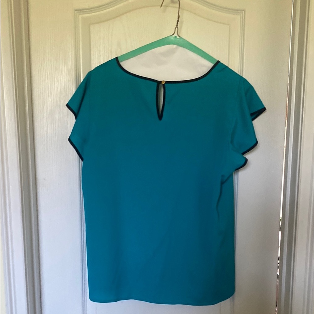 Teal V-Neck Women's Top - Picture 3 of 3